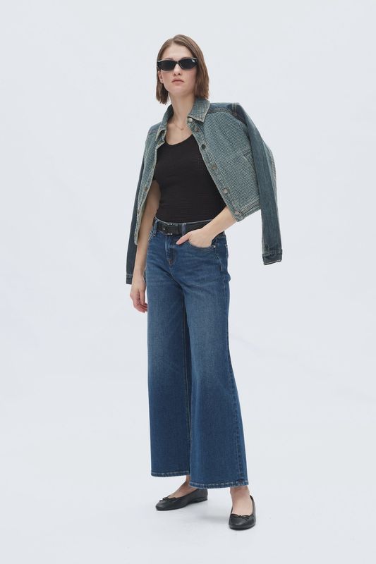 LISA MID RISE WIDE LEG DENIM JEANS