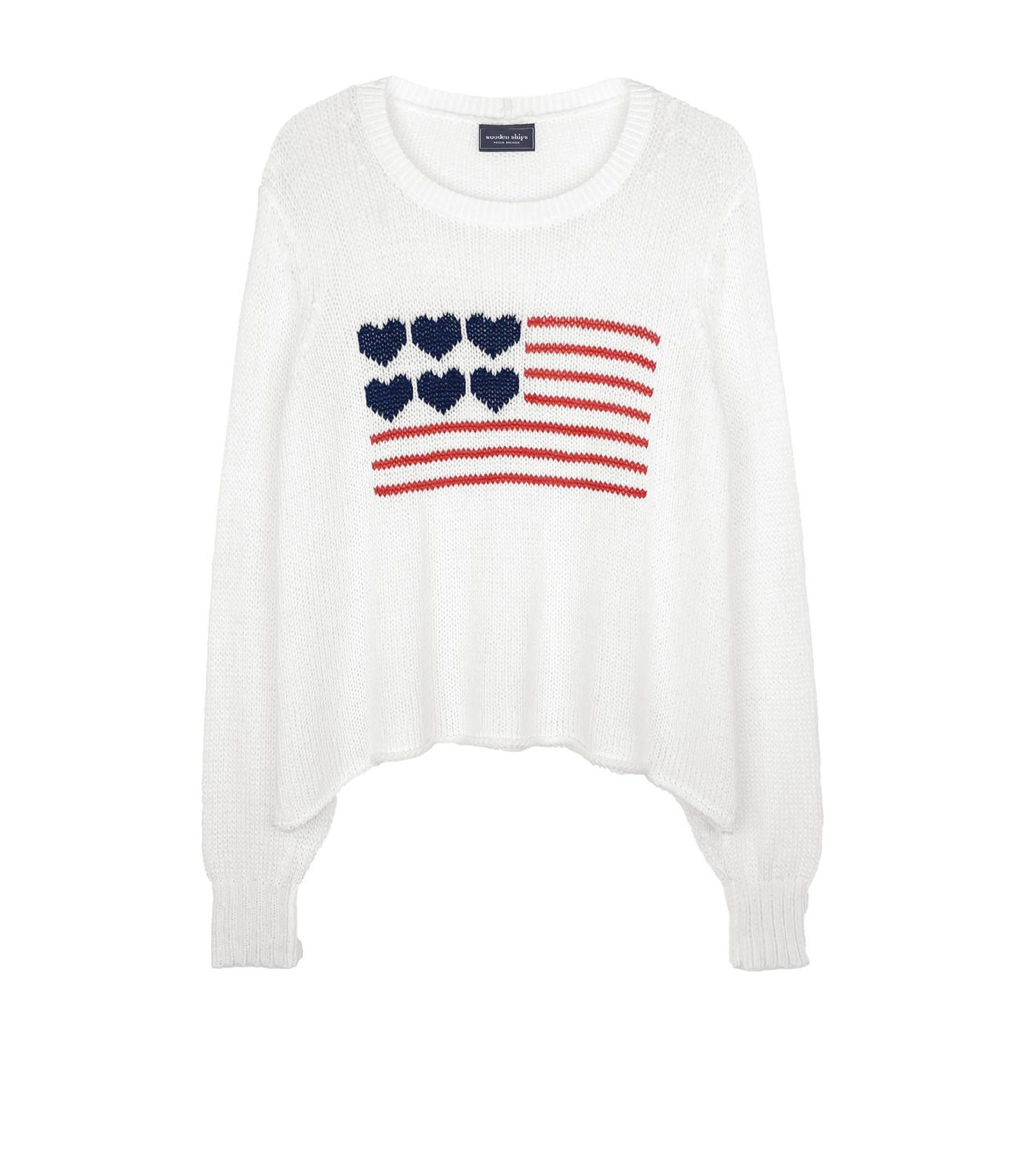 LOVE FLAG HEART CREW COTTON