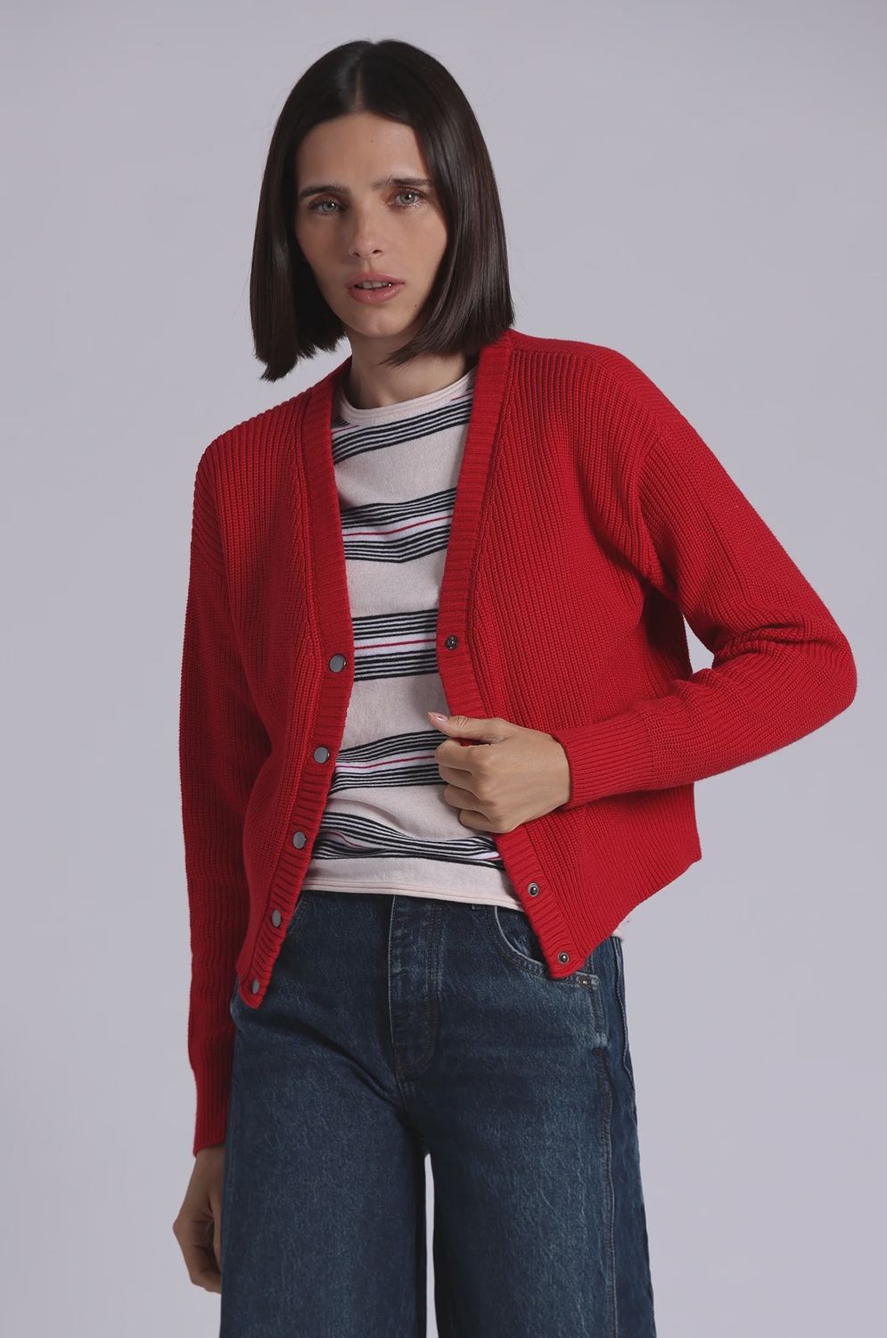 COTTON SHAKER CROP CARDIGAN