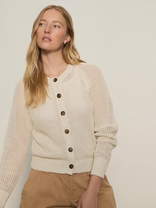 METALLIC OPEN KNIT CARDI