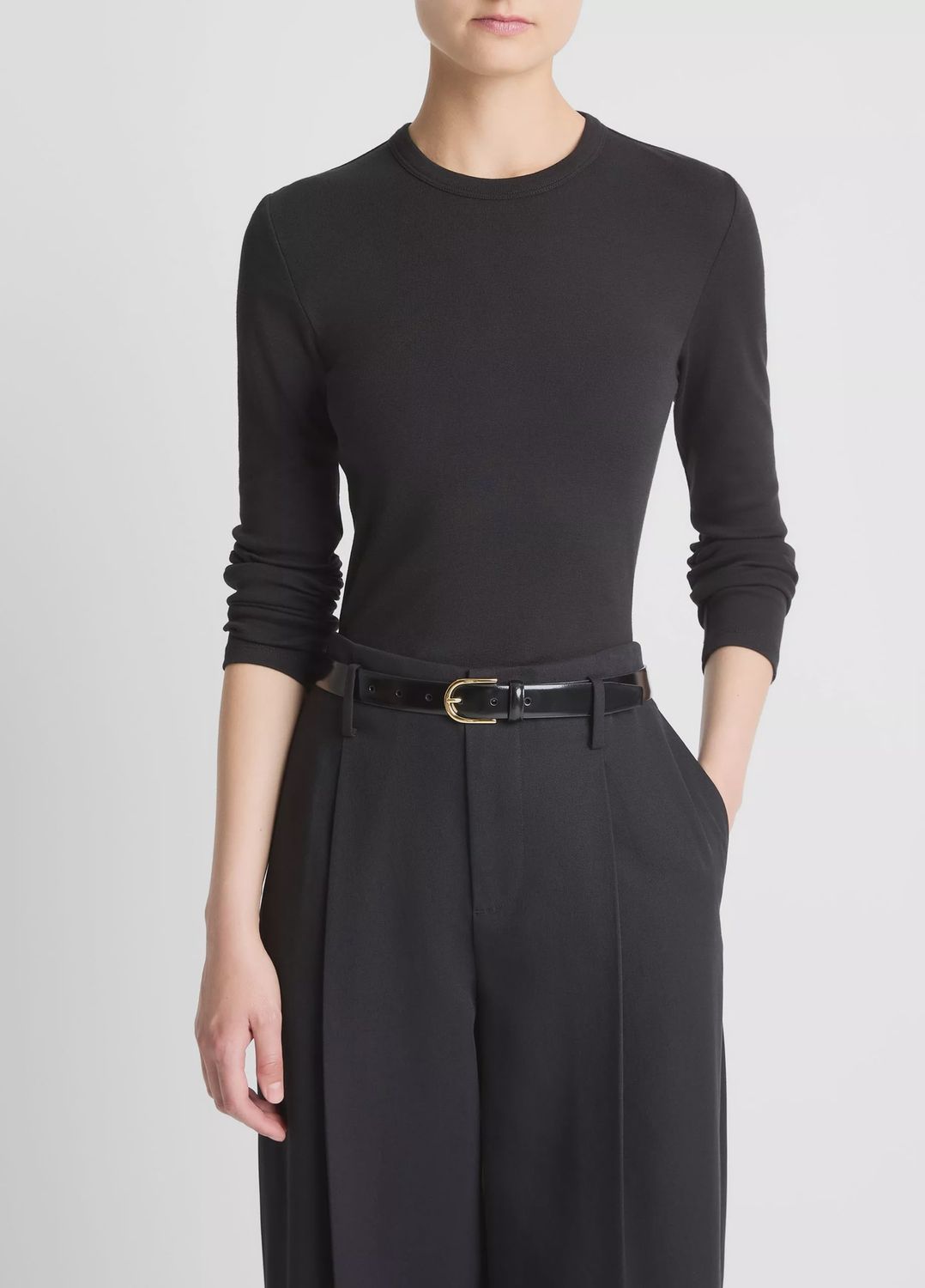 ESSENTIAL PIMA COTTON-BLEND LONG-SLEEVE T-SHIRT