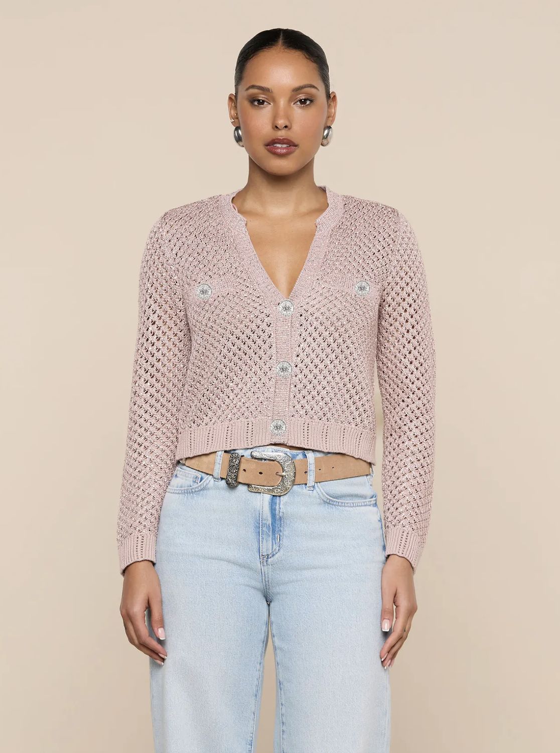 BLANCA SEQUIN CROP CARDI