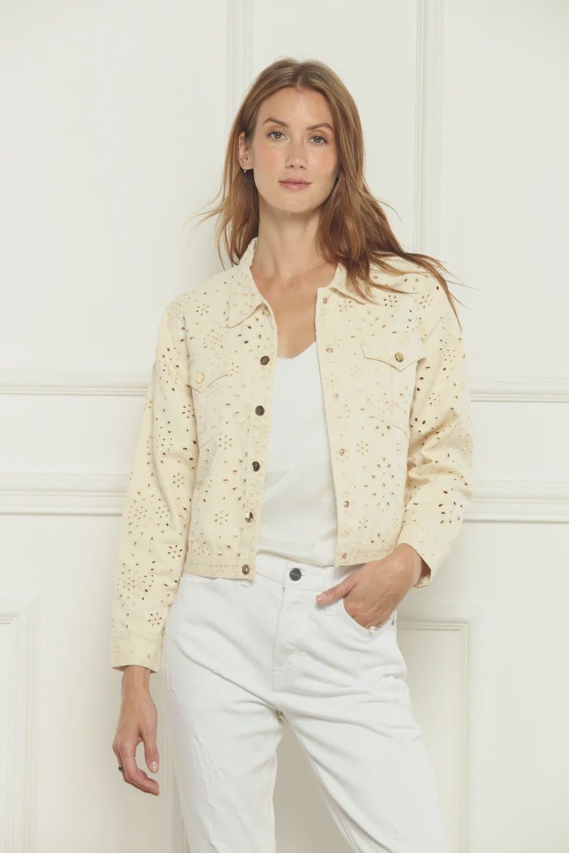EYELET JEAN JACKET