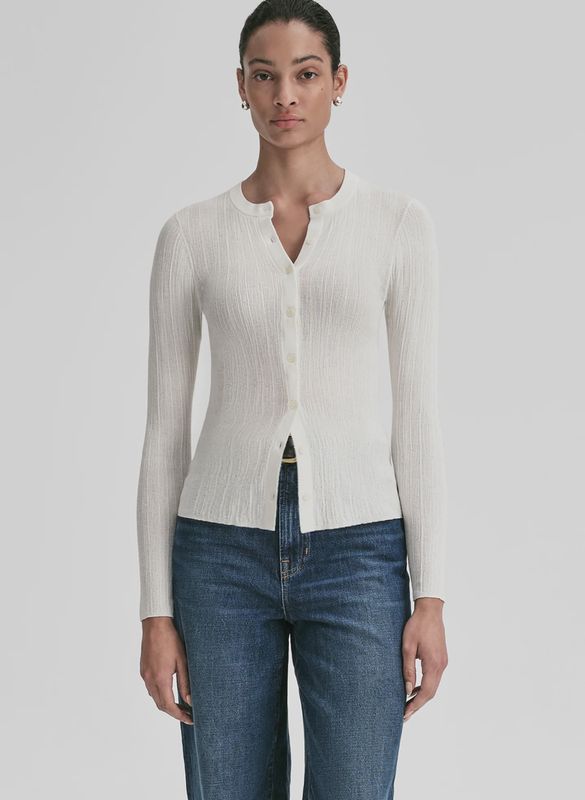 FISHER FINE COTTON KNIT CARDIGAN