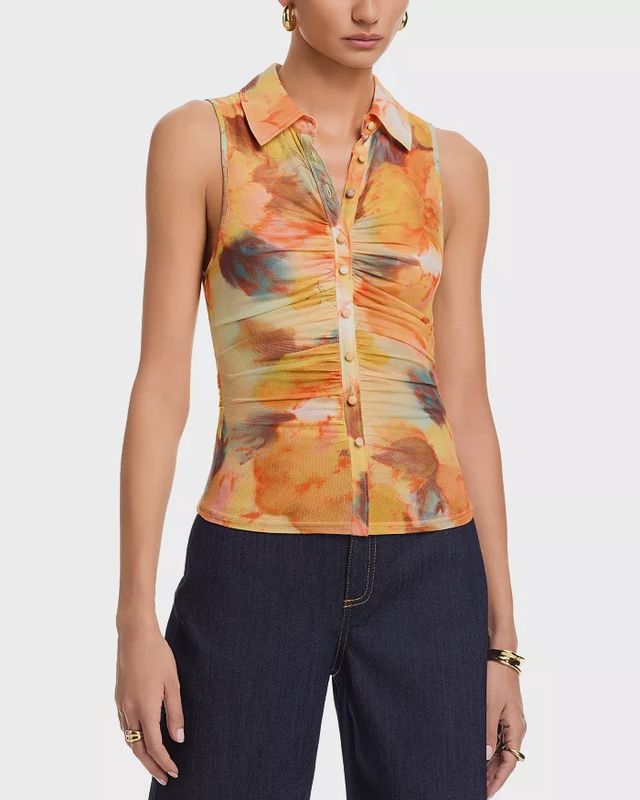WATERCOLOR FLORAL SORREL TOP