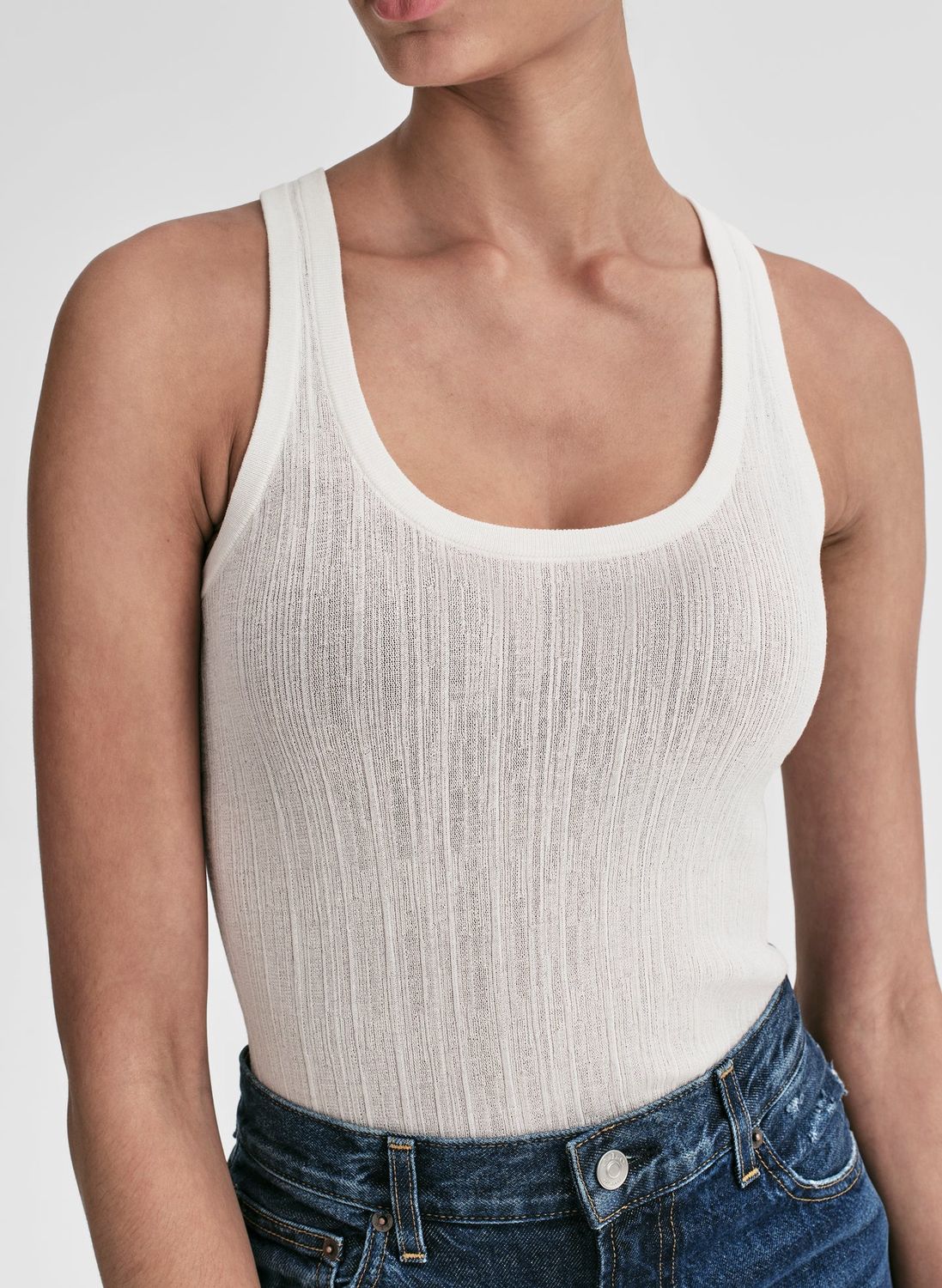 IRIS TANK, Color: BRIGHT WHITE, SIZE: M