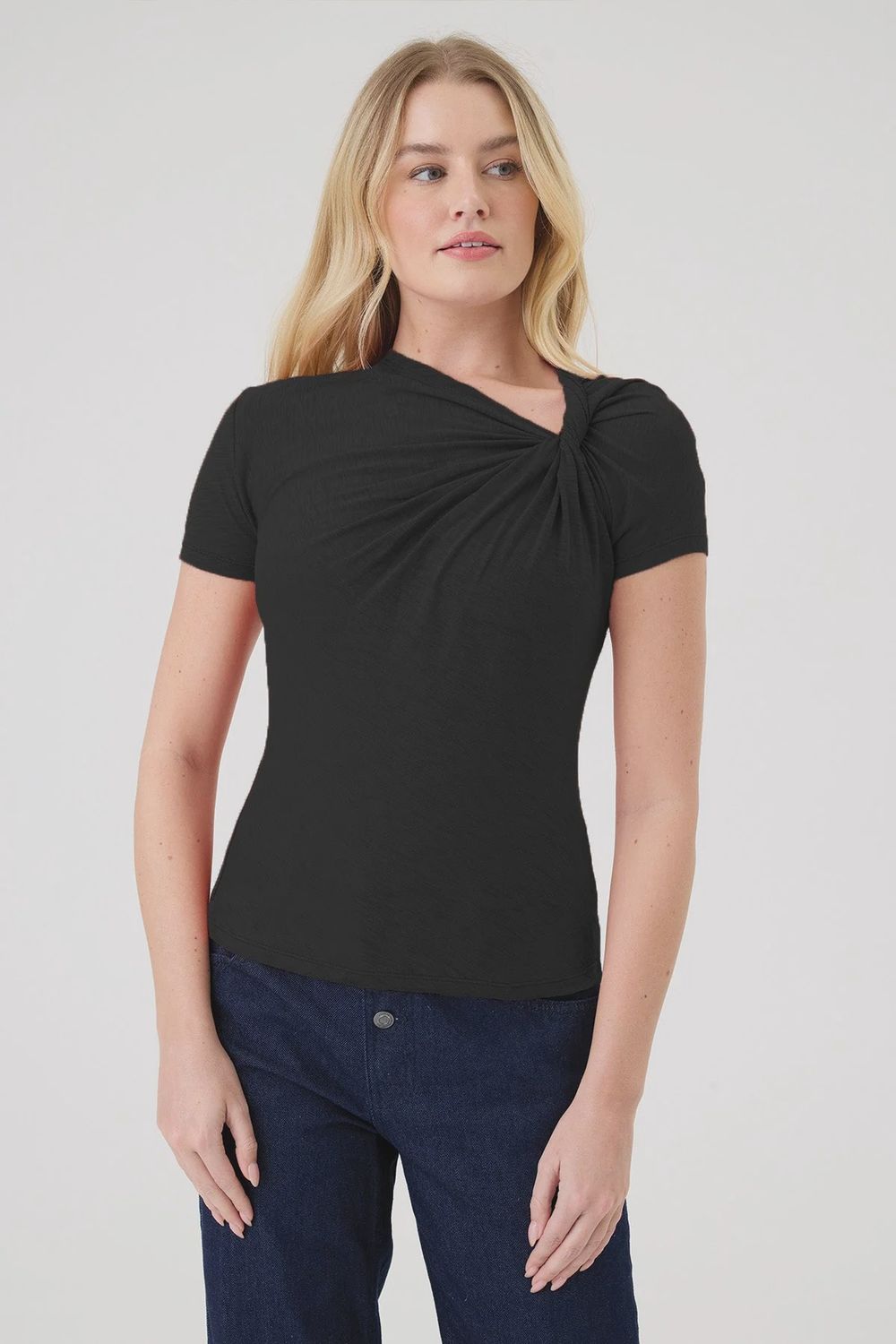 KARA TEE, Color: BLACK, SIZE: XS