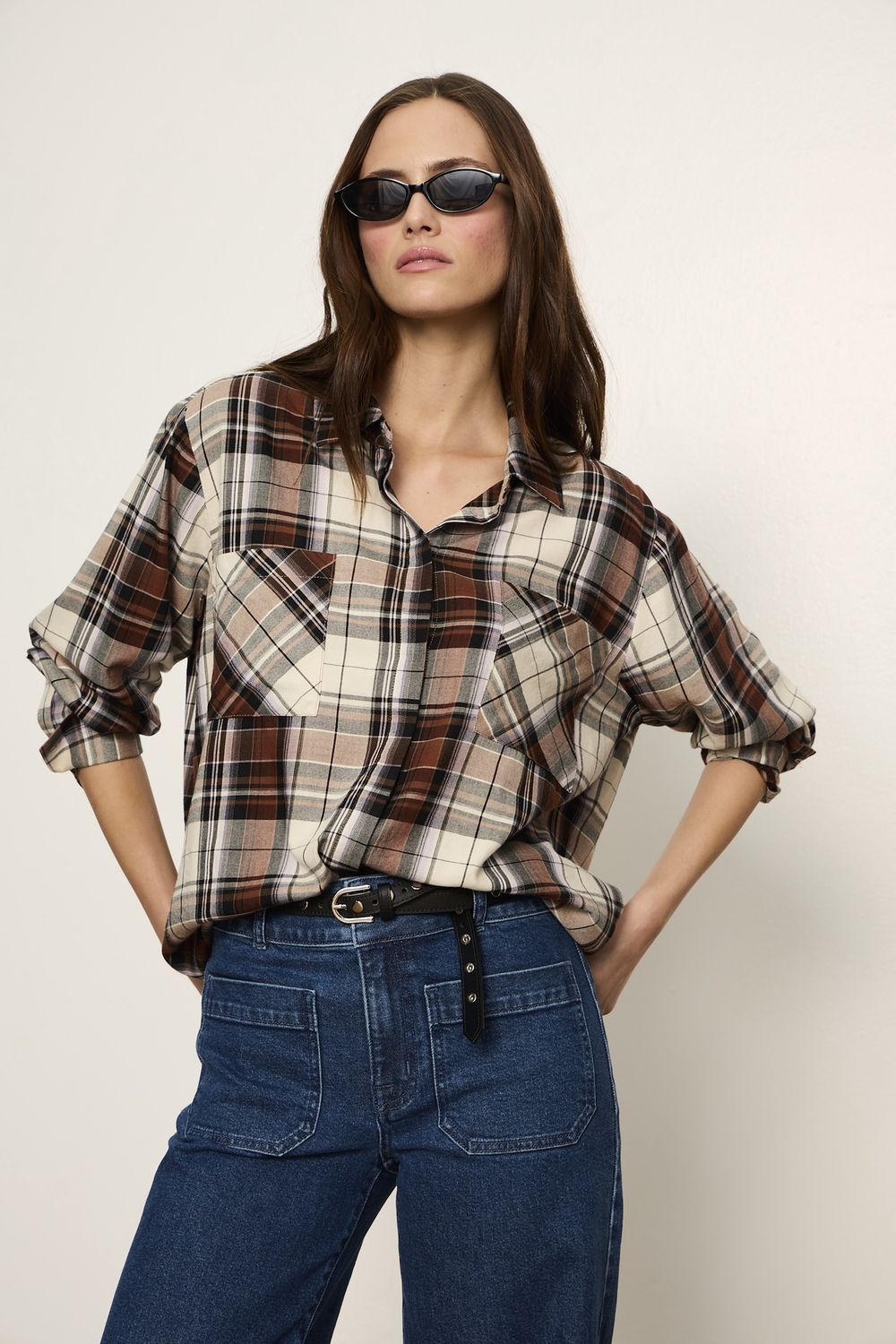 THE CITY PLAID SHIRT, Color: HAZE PLAID, SIZE: XS