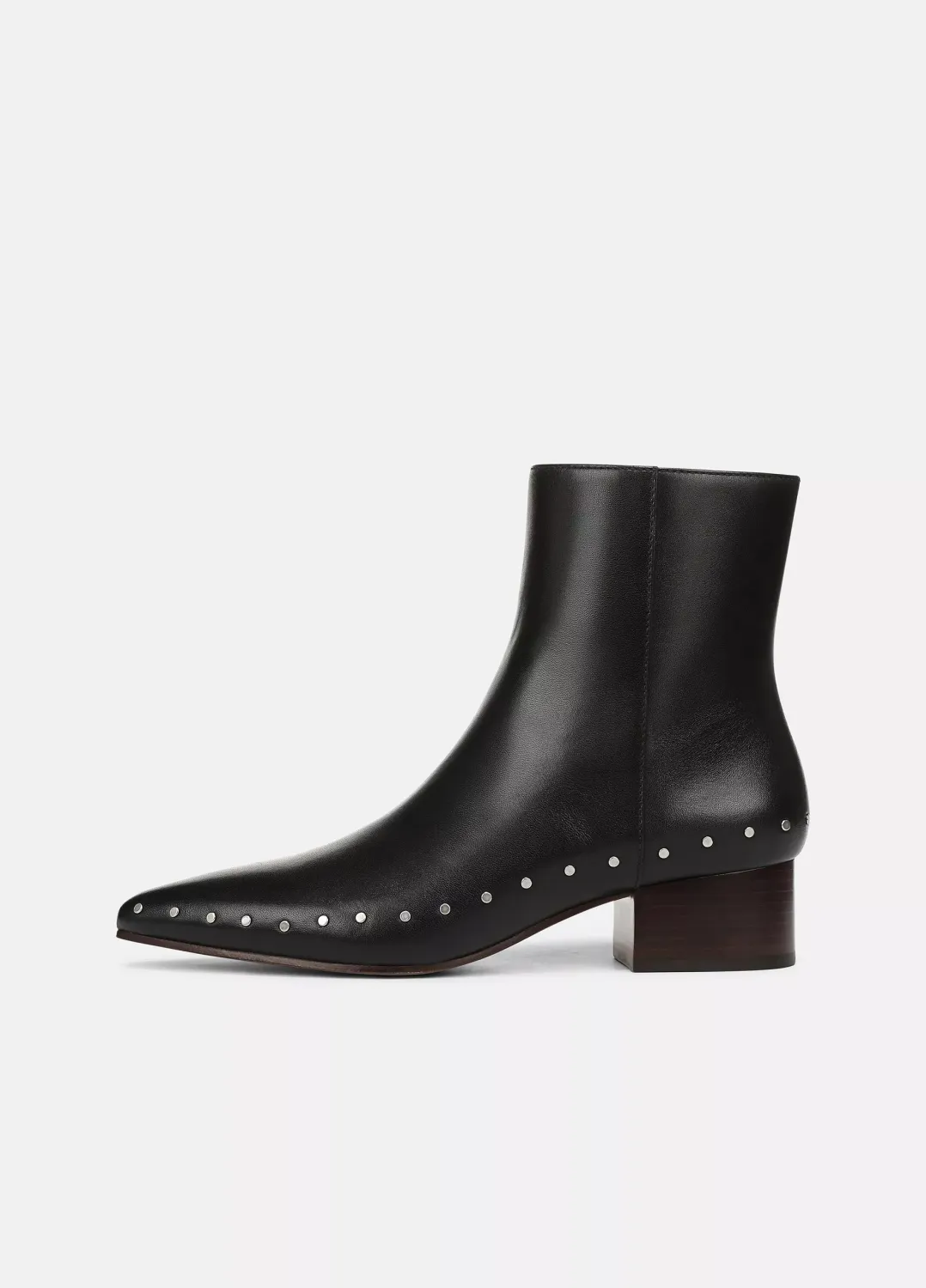 AUGUST STUDDED LEATHER ANKLE BOOT, Color: BLACK, SIZE: 8.5