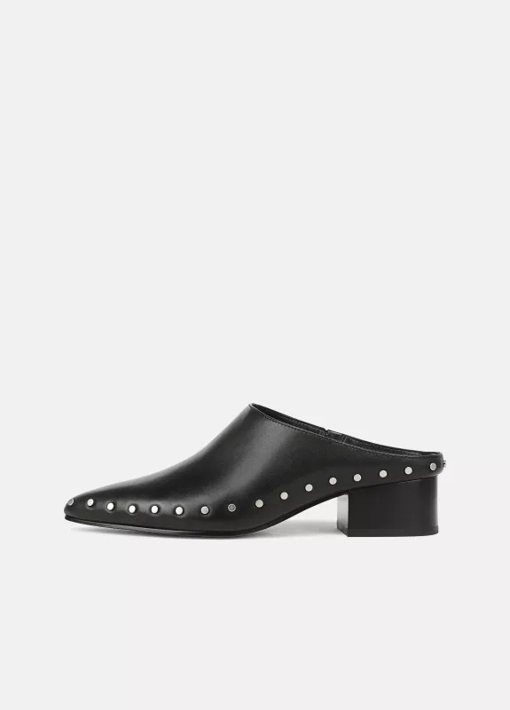 AUGUST STUDDED LEATHER MULE
