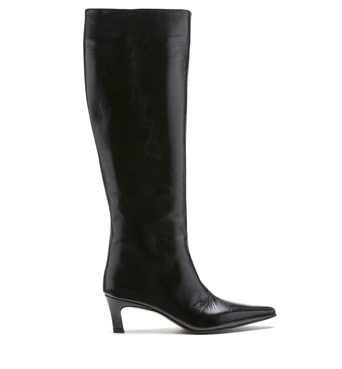 BASEL CRUSHED LEATHER PULL ON BOOT, Color: BLACK, SIZE: 6