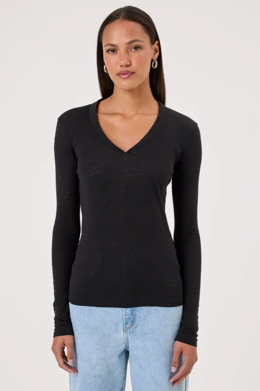 SERENITY LONG SLEEVE V NECK TEE