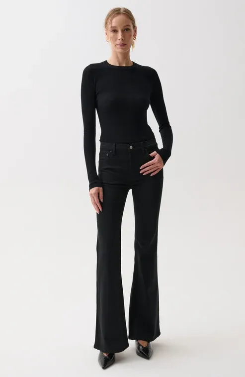 KINSLEY MID RISE ULTRA FLARE, Color: NOIR, SIZE: 23