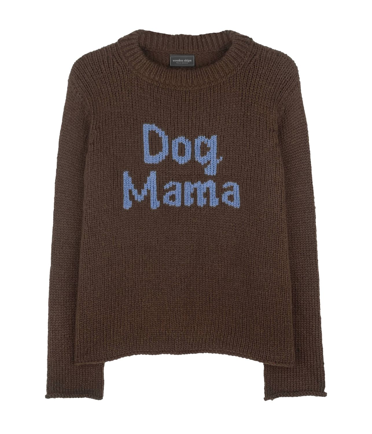 DOG MAMA CREW CHUNKY, Color: DARK LEATHER/SCANDIA BLUE, SIZE: XS/S