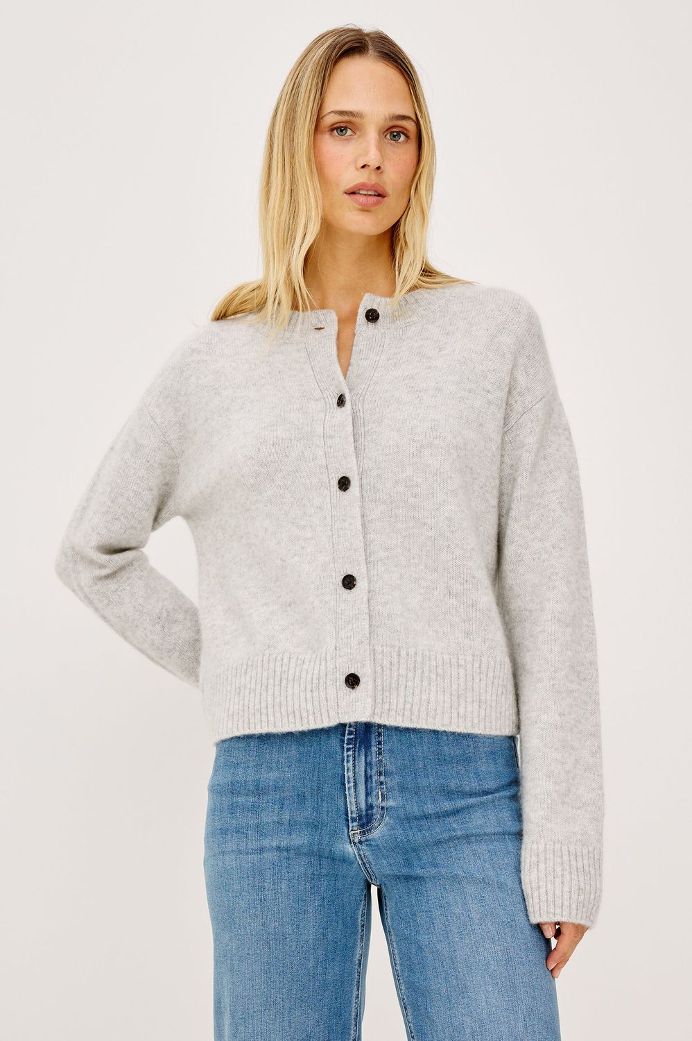 CARRE CARDIGAN, Color: HEATHER GREY, SIZE: XS