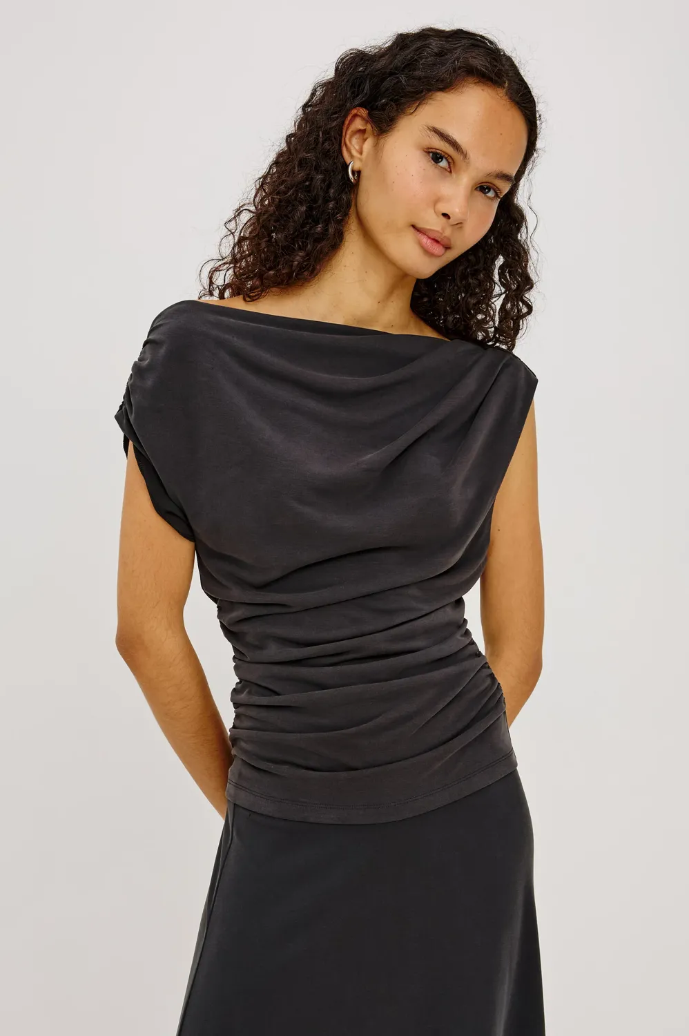 DOMINIC TOP, Color: ASH, SIZE: XS