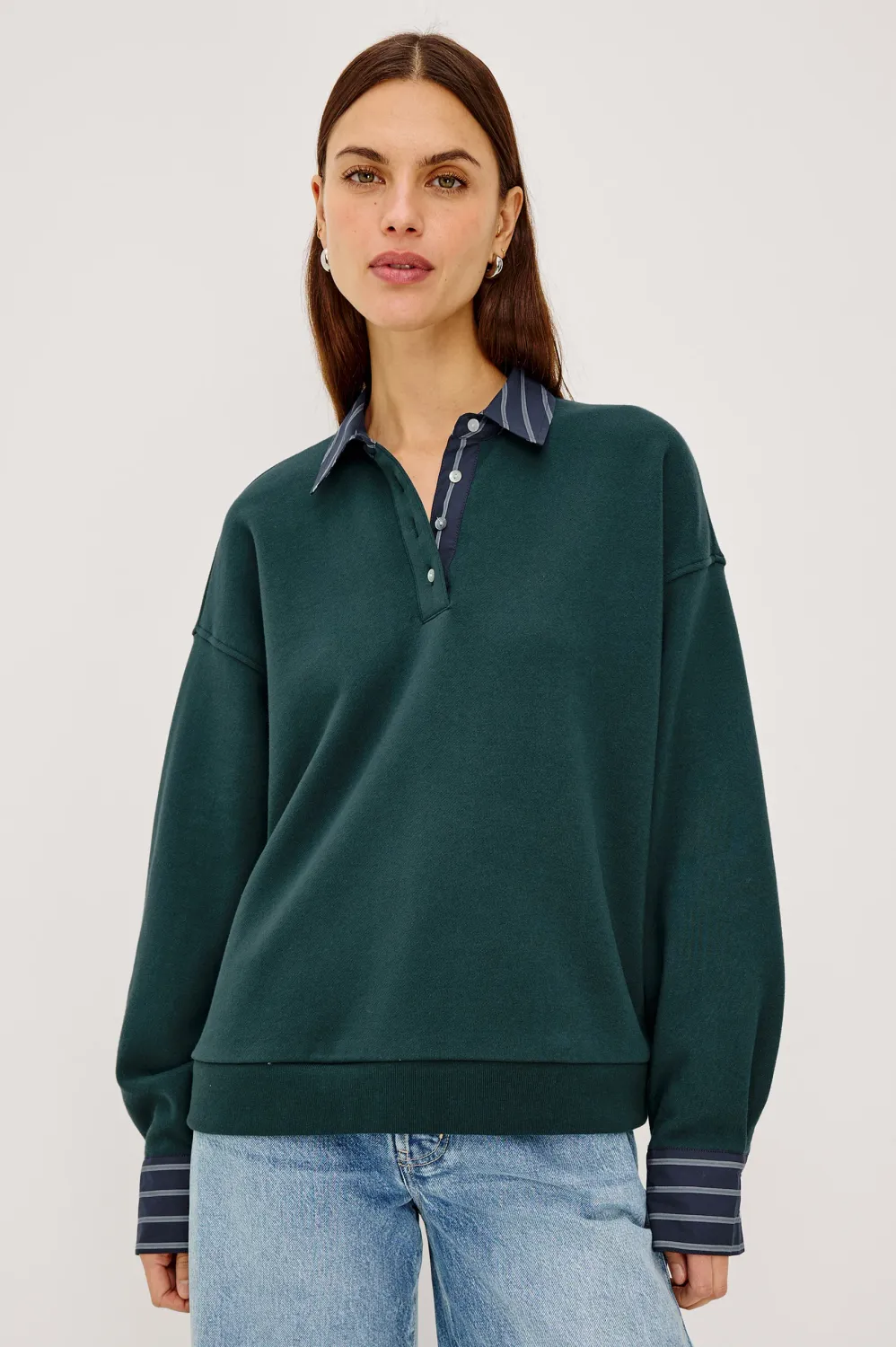 XAVIER SWEATSHIRT, Color: FOREST, SIZE: XS