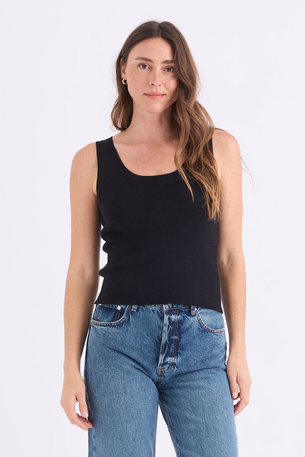 OPAL TANK, Color: BLACK, SIZE: XS