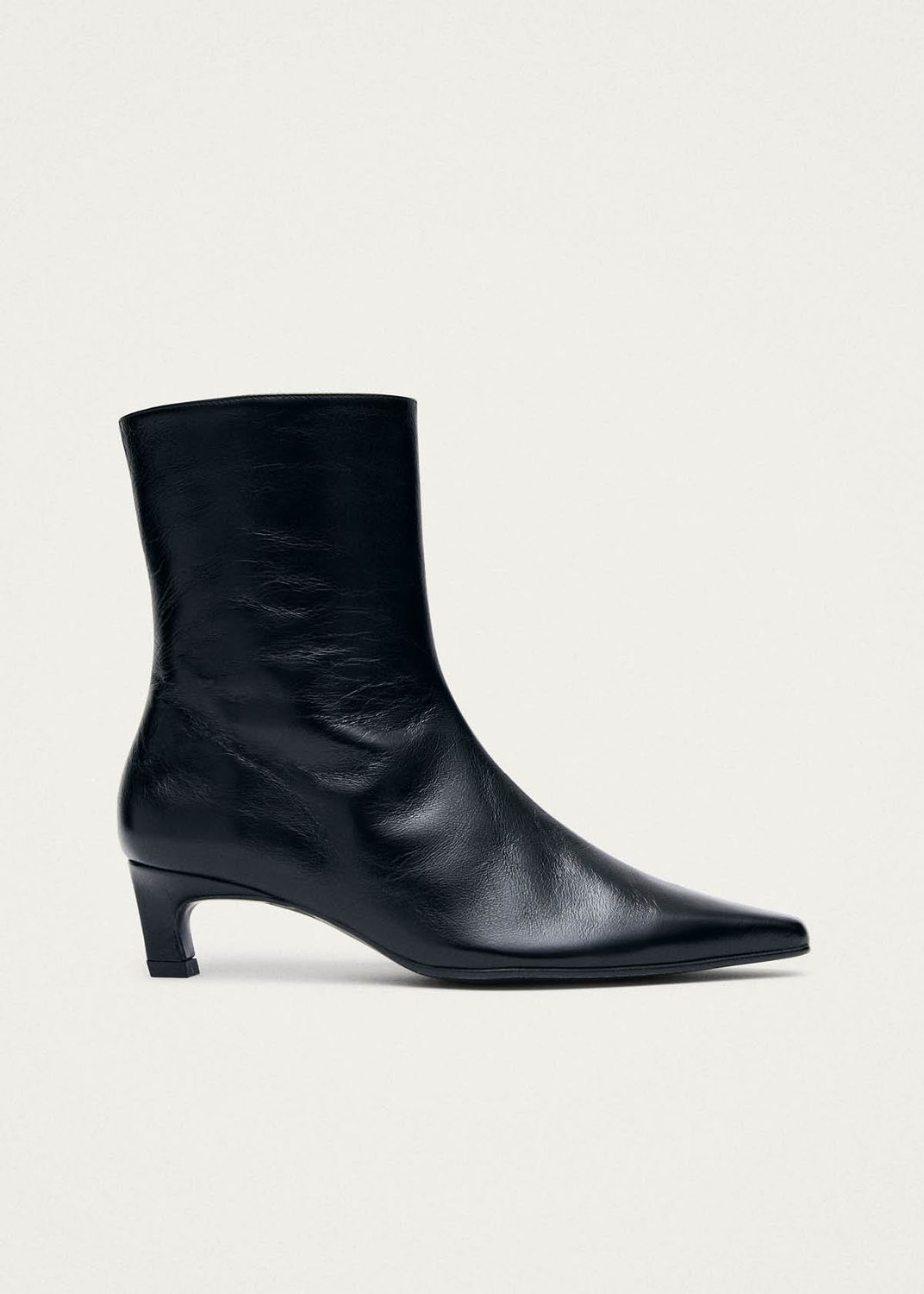 AMBAR RIFT LEATHER ANKLE BOOTS, Color: BLACK, SIZE: 36