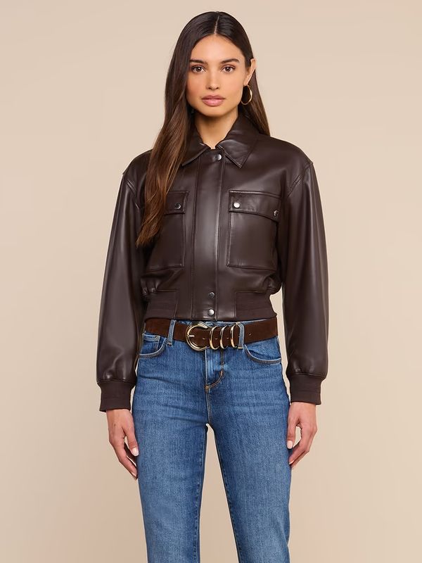 CLOTILDE LEATHER BOMBER JKT