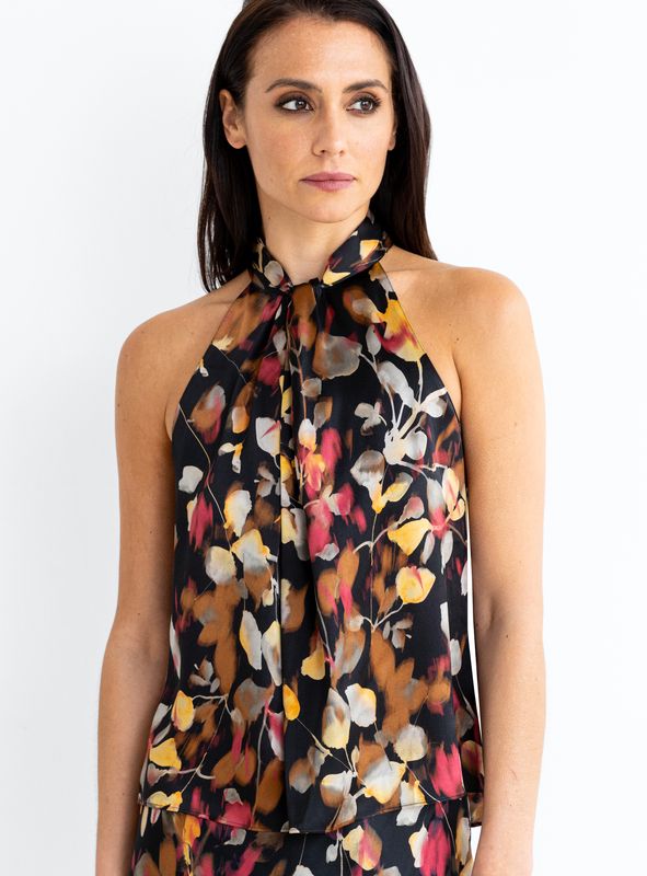 GO HIGH NECK HALTER PRINTED