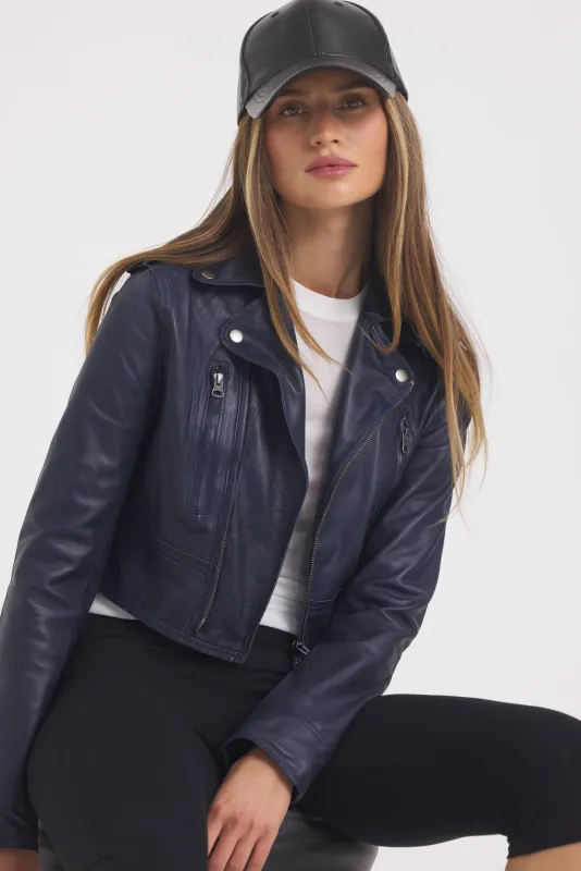 ERIN BURNISHED LEATHER JACKET