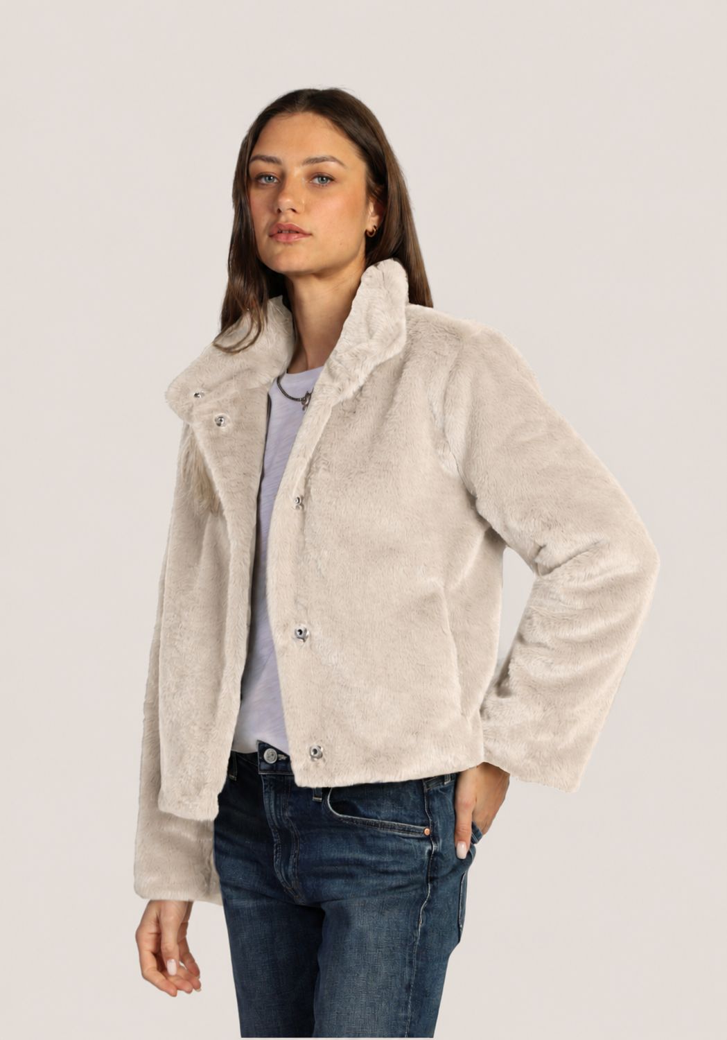 RYAN MOCK JACKET, Color: ECRU, SIZE: XS