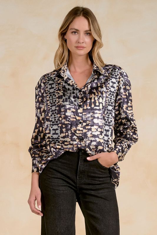 L/S BUTTON DOWN BLOUSE