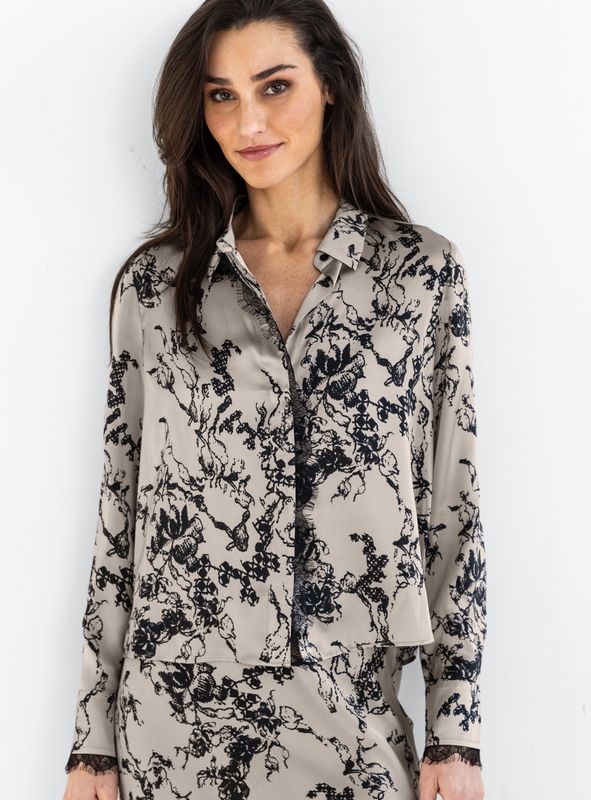 GO LACEY LE TOP PRINTED