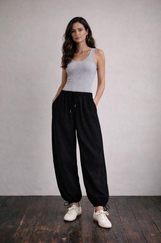 STRETCH TWILL PARACHUTE PANTS