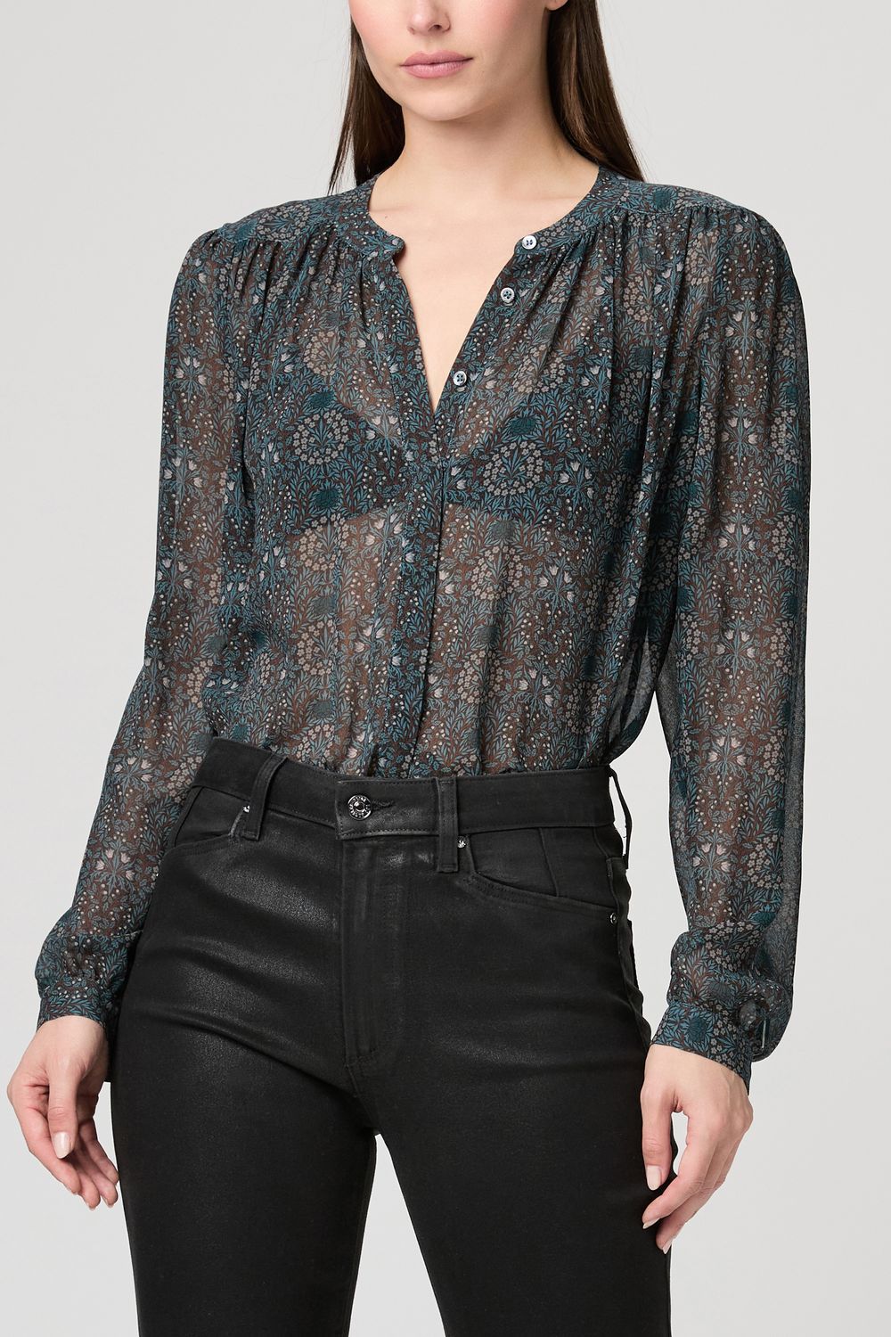 SURI BLOUSE, Color: DARK BLUE MULTI, SIZE: XS