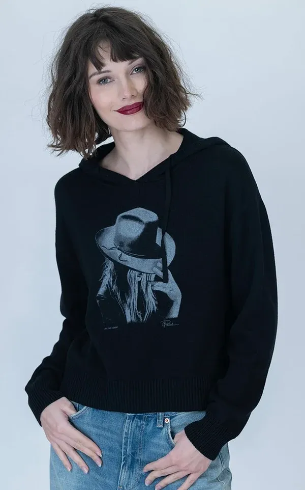 ON THE VERGE RANDI HOODIE SWEATER, Color: BLACK, SIZE: XS