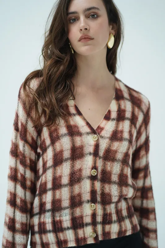 MAXTON PLAID CARDIGAN