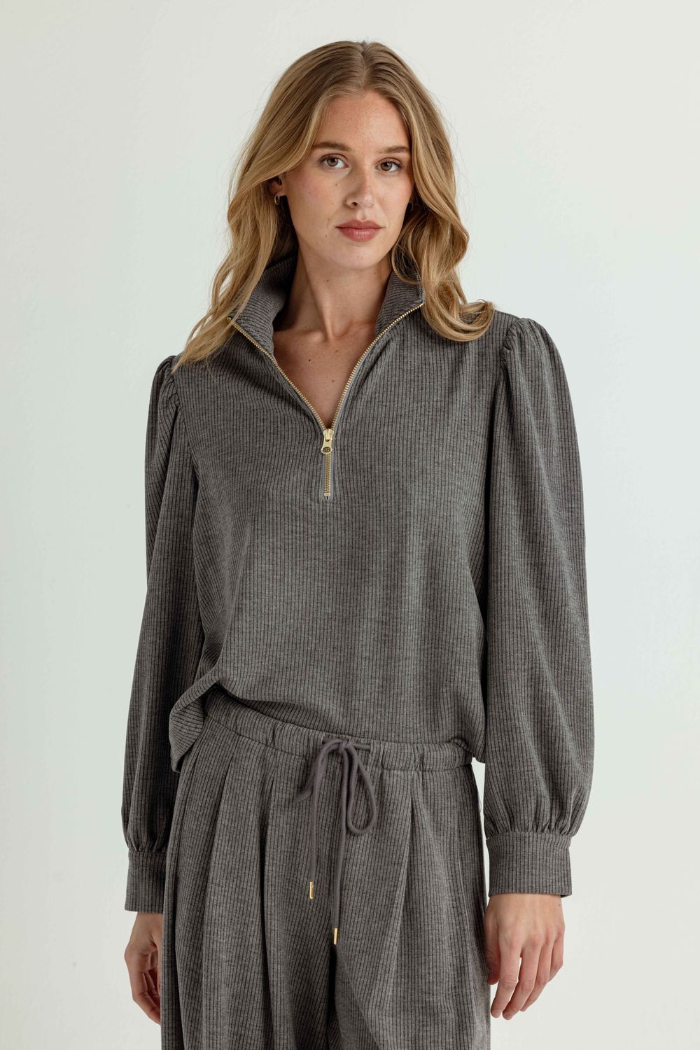 VIENNA POPOVER, Color: HEATHER PINSTRIPE, SIZE: XS