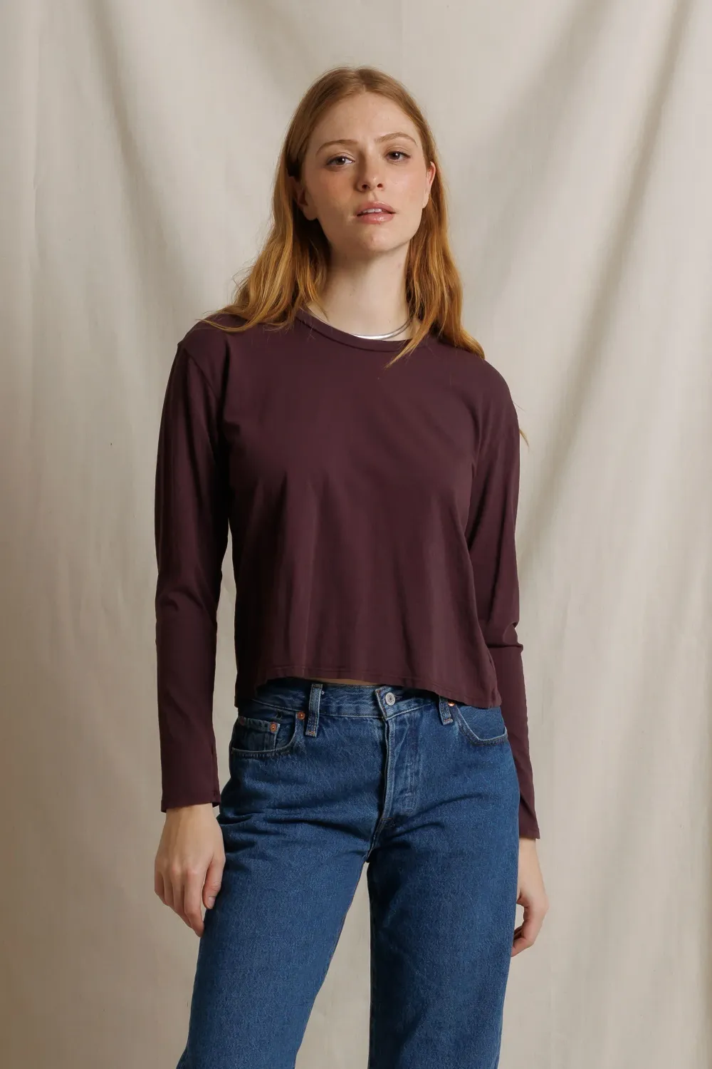 HARLEY LONG SLEEVE, Color: CHERRY LACQUER, SIZE: XS