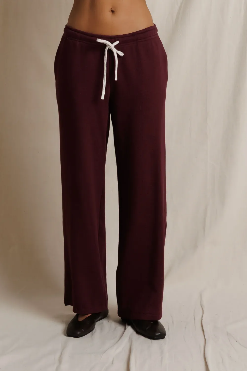 ZADIE WAFFLE KNIT PULL ON PANT, Color: CHERRY LACQUER, SIZE: XS