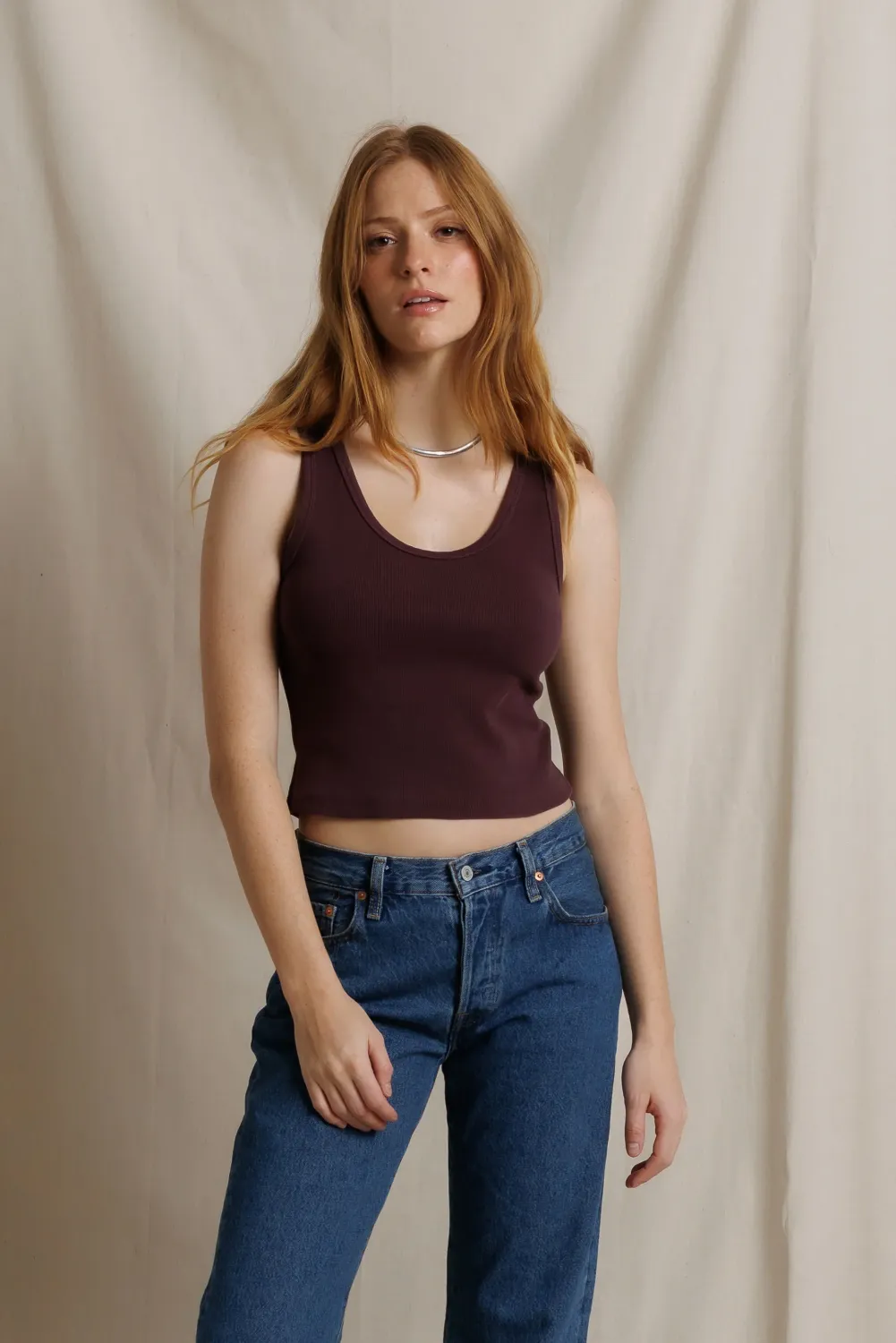 THE BLONDIE TANK, Color: CHERRY LACQUER, SIZE: XS