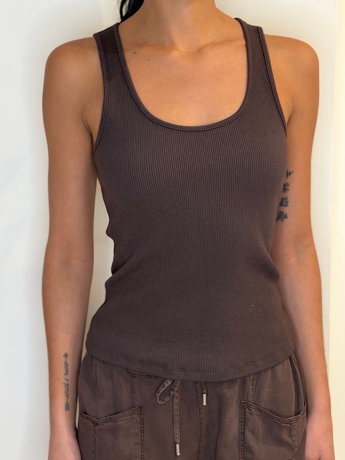 ADIRA SCOOP NECK TANK, Color: DARK JAVA, SIZE: XS