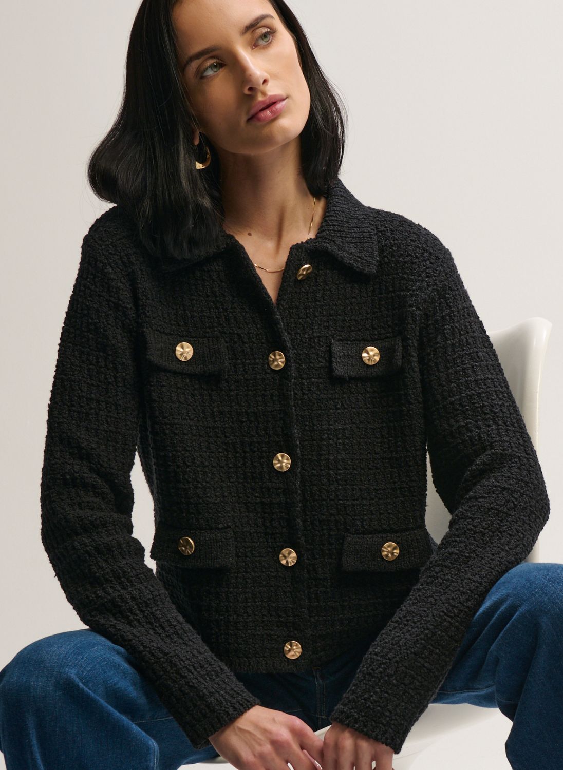 GABRIELLE JACKET, Color: BLACK, SIZE: XS
