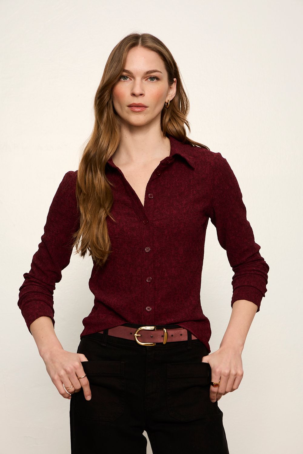 DREAMER SHIRT, Color: BORDEAUX, SIZE: XS