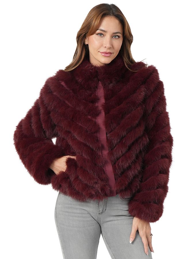 JULISSA REVERSIBLE JACKET, Color: WINE, SIZE: XS