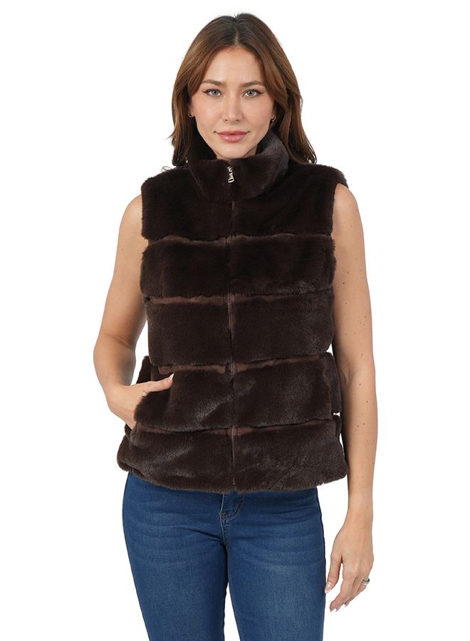 VINCE VEST, Color: CHOCOLATE, SIZE: XS
