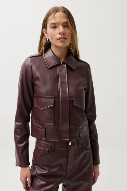 BEX SHRUNKEN JACKET, Color: CABERNET, SIZE: XS