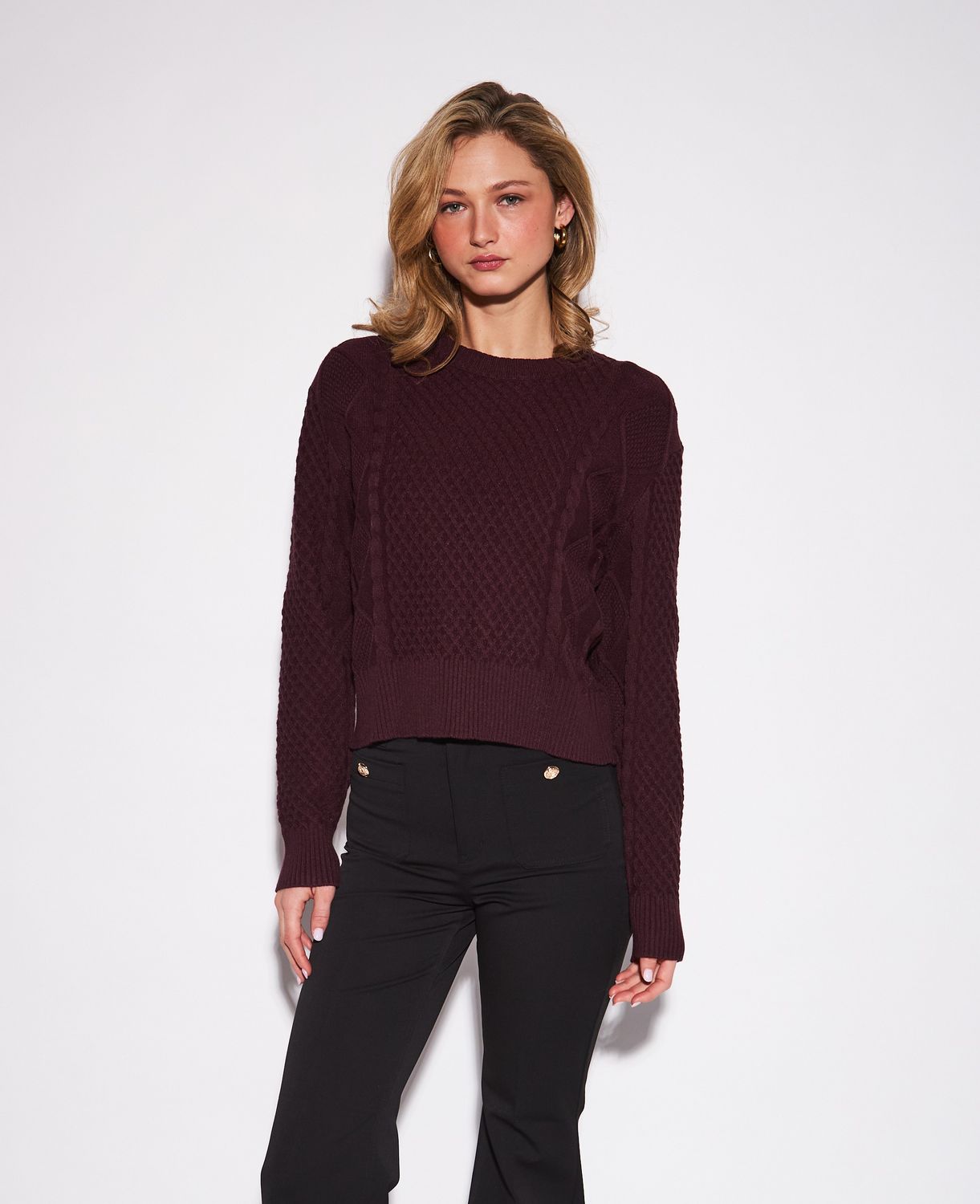 JULIEN SWEATER, Color: VIN ROGUE, SIZE: XS