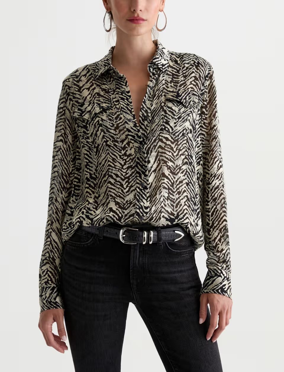 MELIA WESTERN SHIRT, Color: GLAM SAFARI, SIZE: XS
