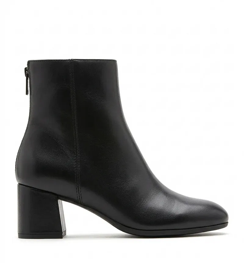 JASON LEATHER BOOTIE, Color: BLACK, SIZE: 6