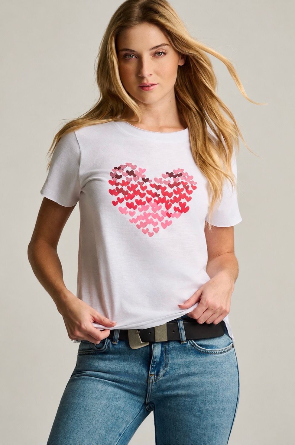 HEART BEATS, Color: WHITE, SIZE: XS