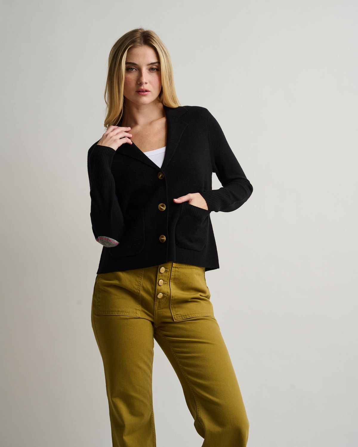 TOP STITCH, Color: BLACK, SIZE: XS