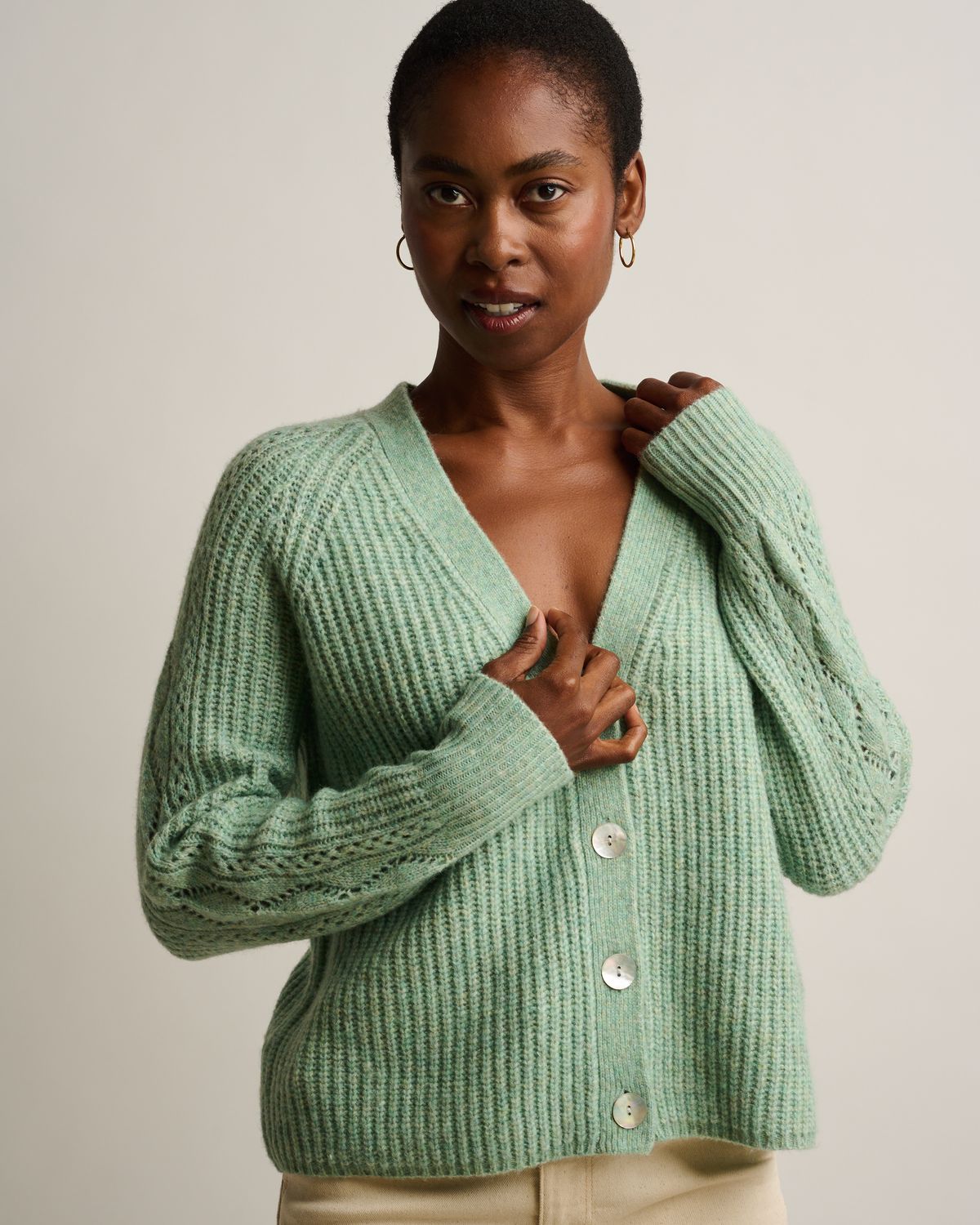 LOFTY LAYER, Color: JADE, SIZE: XS