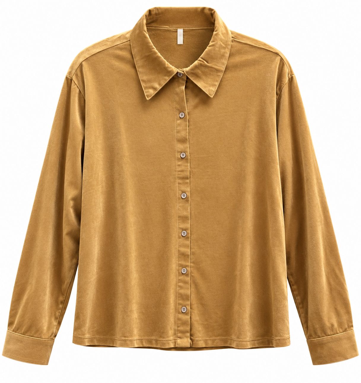 ULTRA FINE SUEDED KNIT BUTTON UP, Color: CHAMPAGNE BIEGE, SIZE: XS